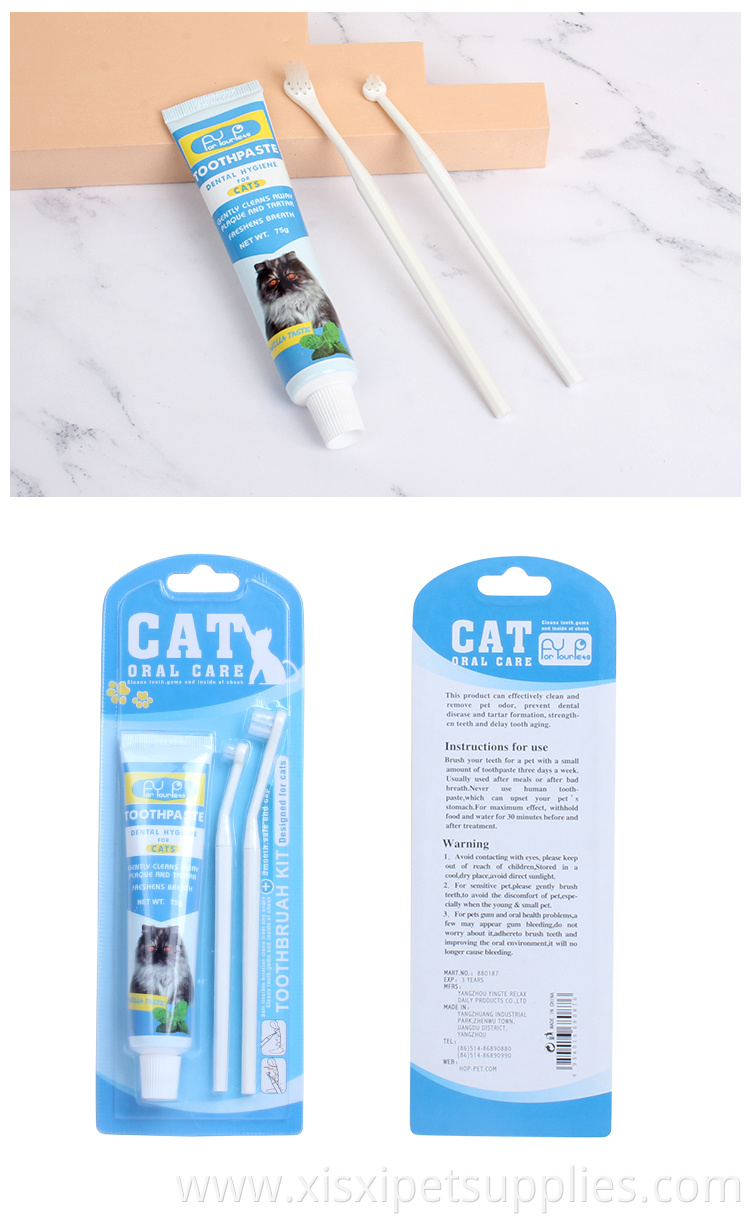 Factory Wholesale 3 In 1 Dog Dental Care Pet Toothbrush Set Dog Tooth Brushes Cat Toothpaste ToothBrush